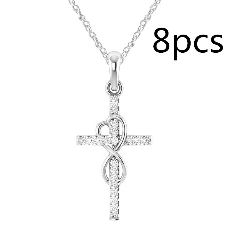 Alloy Pendant With Diamond And Eight-character Cross