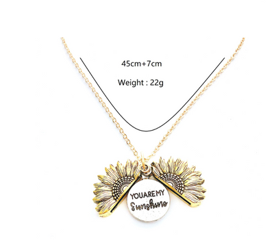 Sunflower Double Lettering Necklace