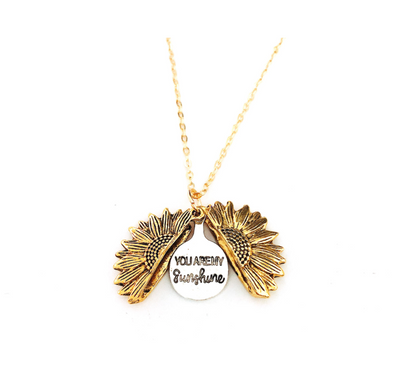 Sunflower Double Lettering Necklace