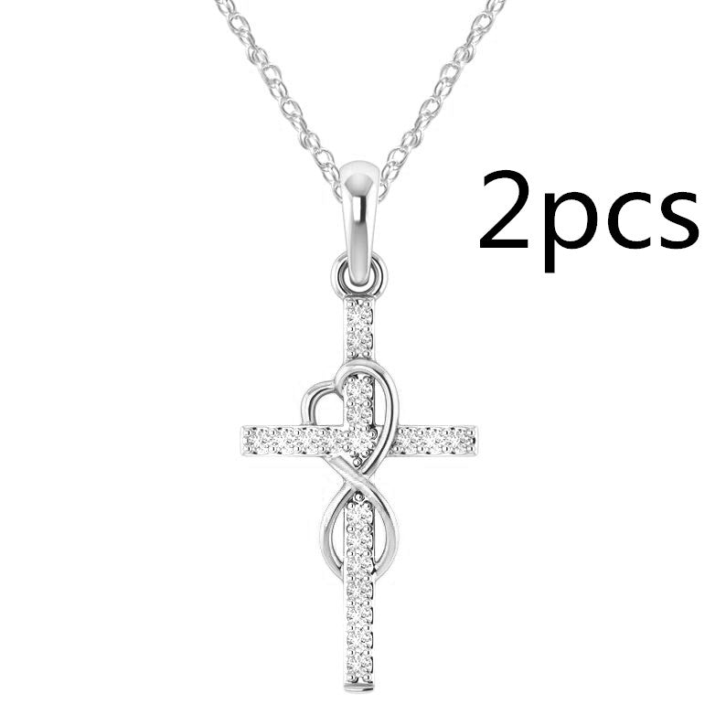 Alloy Pendant With Diamond And Eight-character Cross