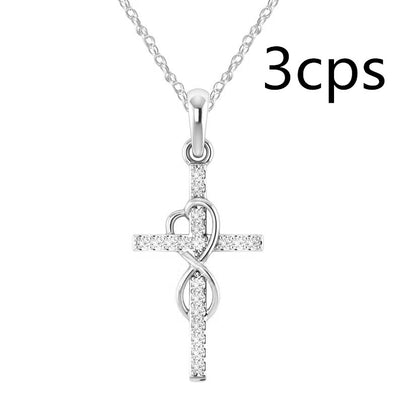 Alloy Pendant With Diamond And Eight-character Cross