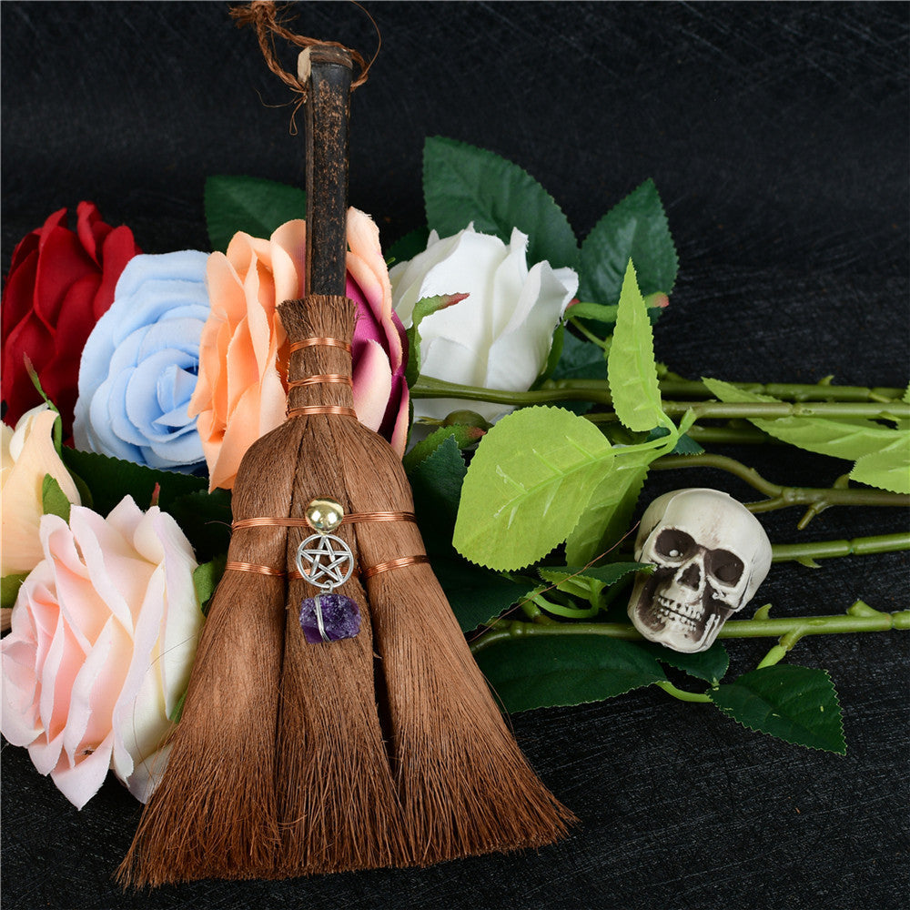 Car Pendant Witch Mini Crystal Pendant Broom