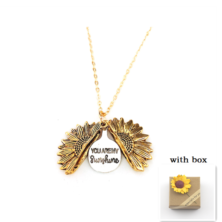 Sunflower Double Lettering Necklace