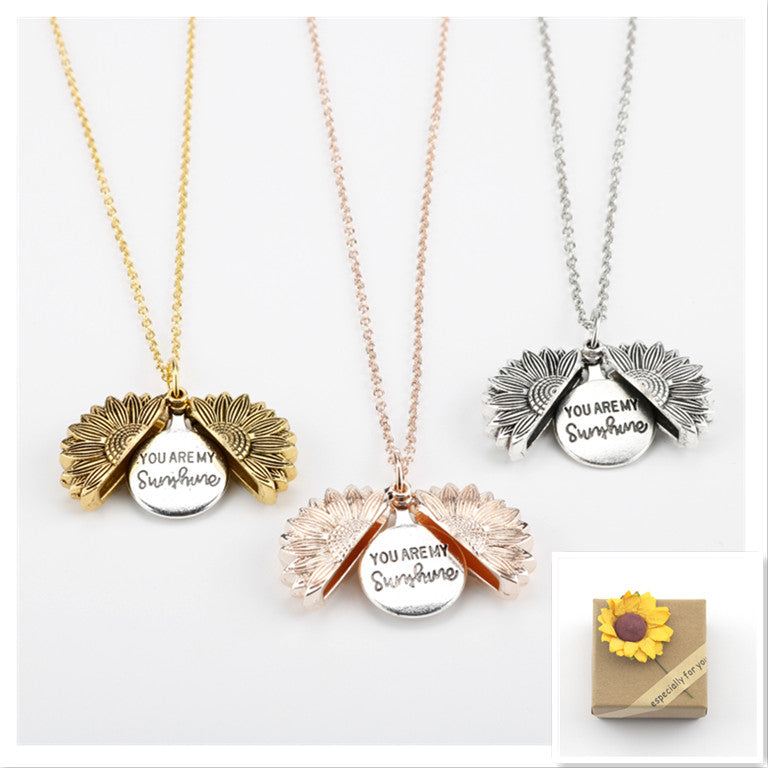 Sunflower Double Lettering Necklace